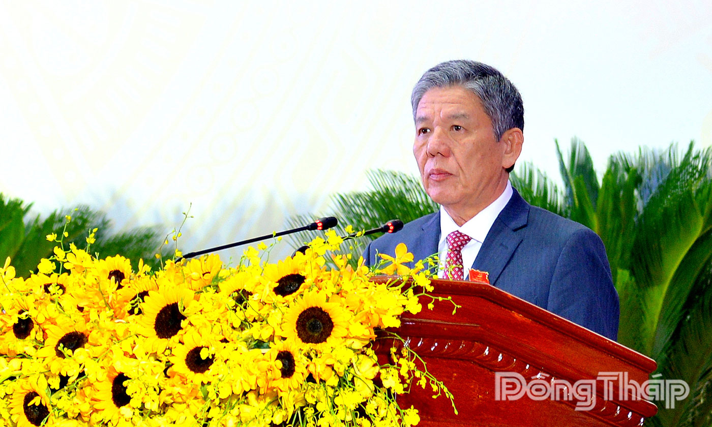 Đồng chí Ngô Chí Cường phát biểu tại Đại hội.